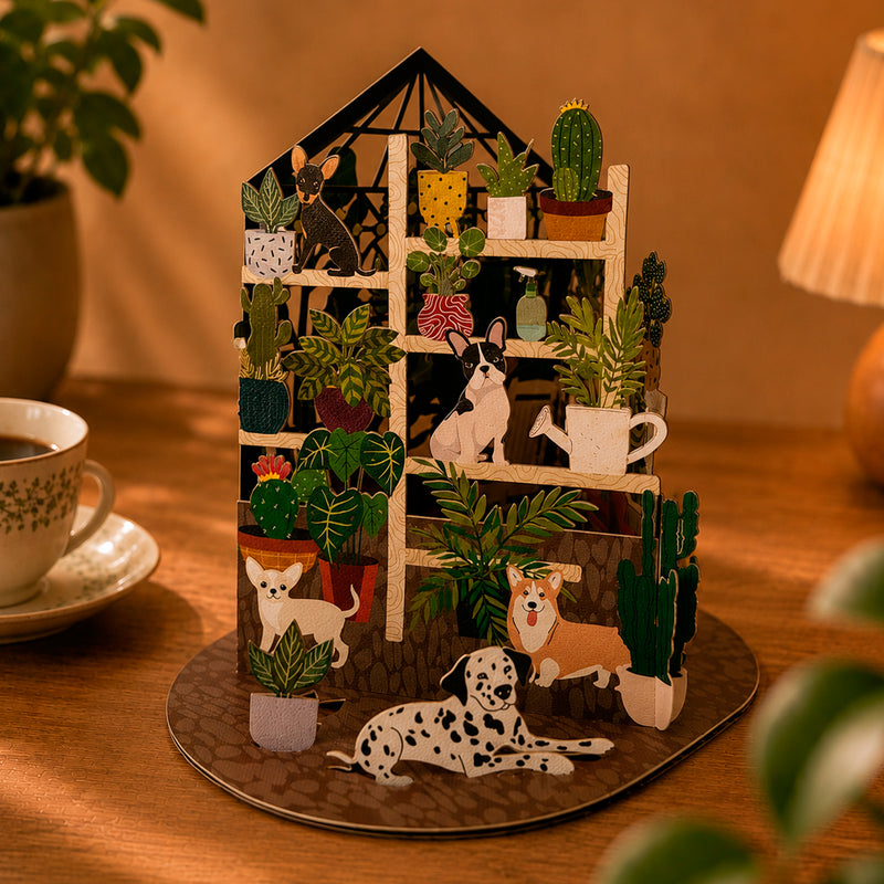 Postal 3D - Pop-up Perros Botánicos 🐶🌿