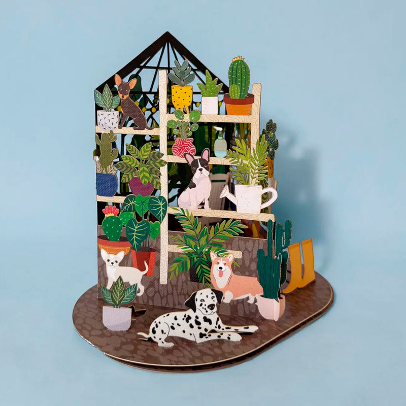 Postal 3D - Pop-up Perros Botánicos 🐶🌿