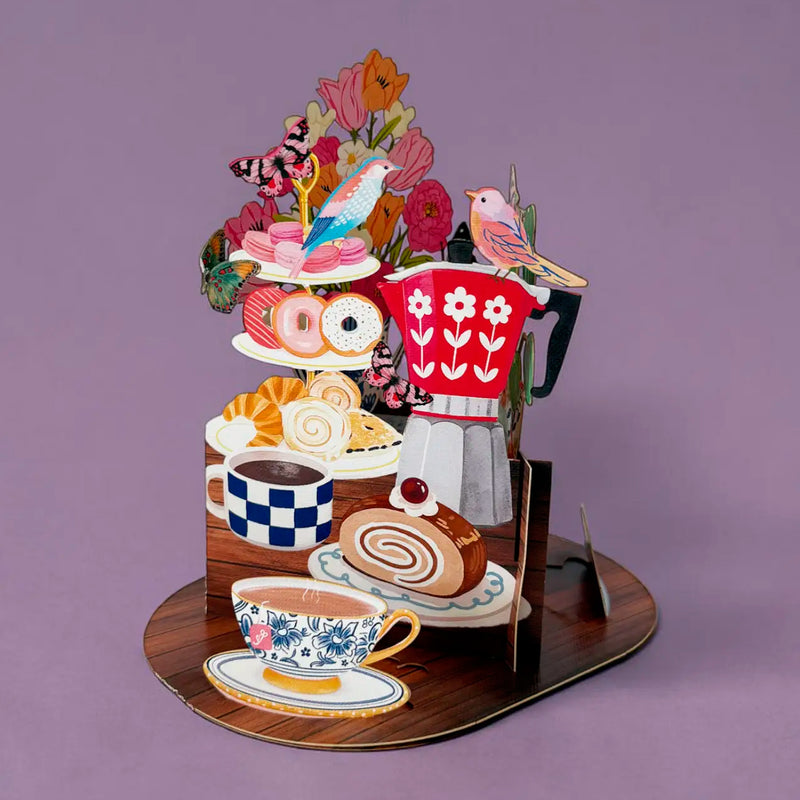 Postal 3D - Pop-up Té y Pastel 🍵🍰