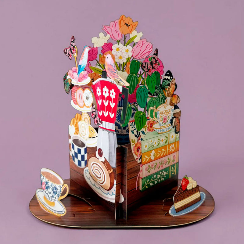 Postal 3D - Pop-up Té y Pastel 🍵🍰