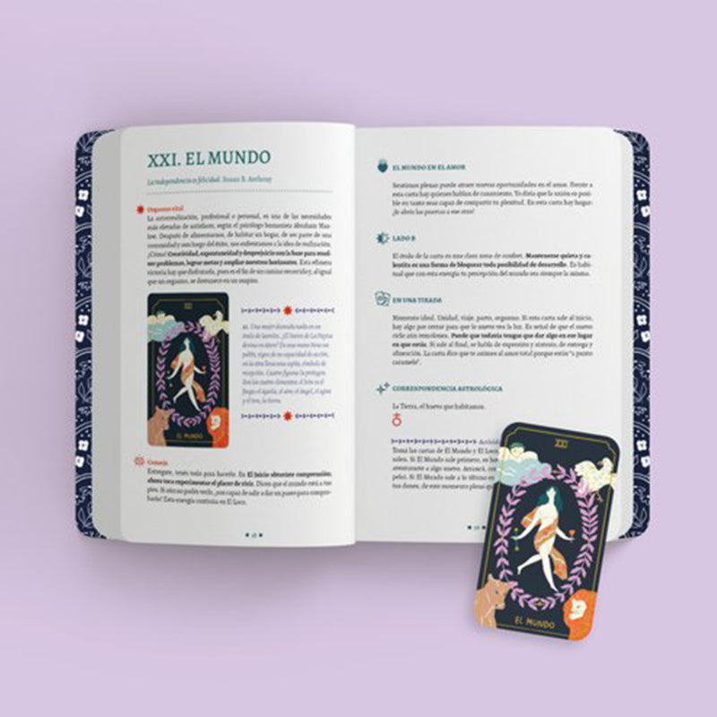 Baraja de Tarot con libro - "Magas Ilustradas" de Mara Parra