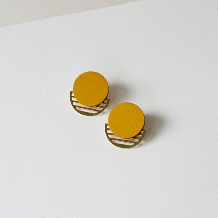 Pendientes - Round Studs Mustard