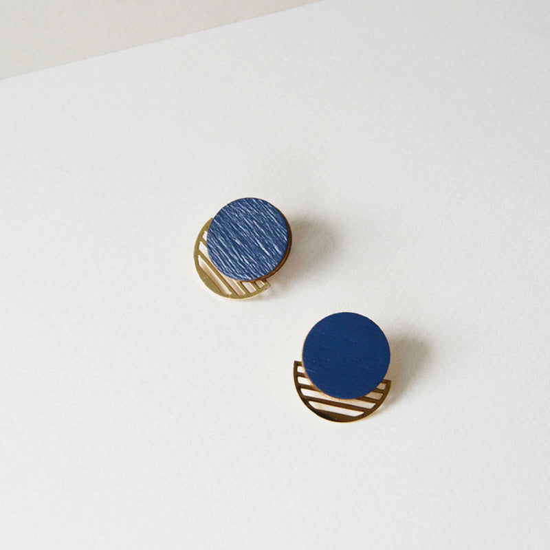 Pendientes - Round Studs Navy