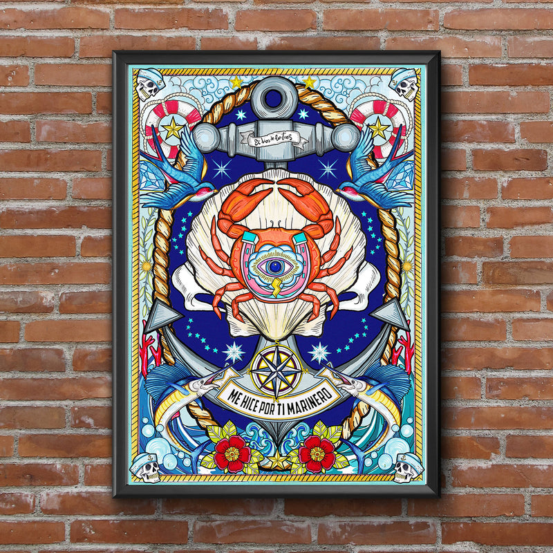 Print de El dios de los tres A3 - "Me hice por ti marinero"