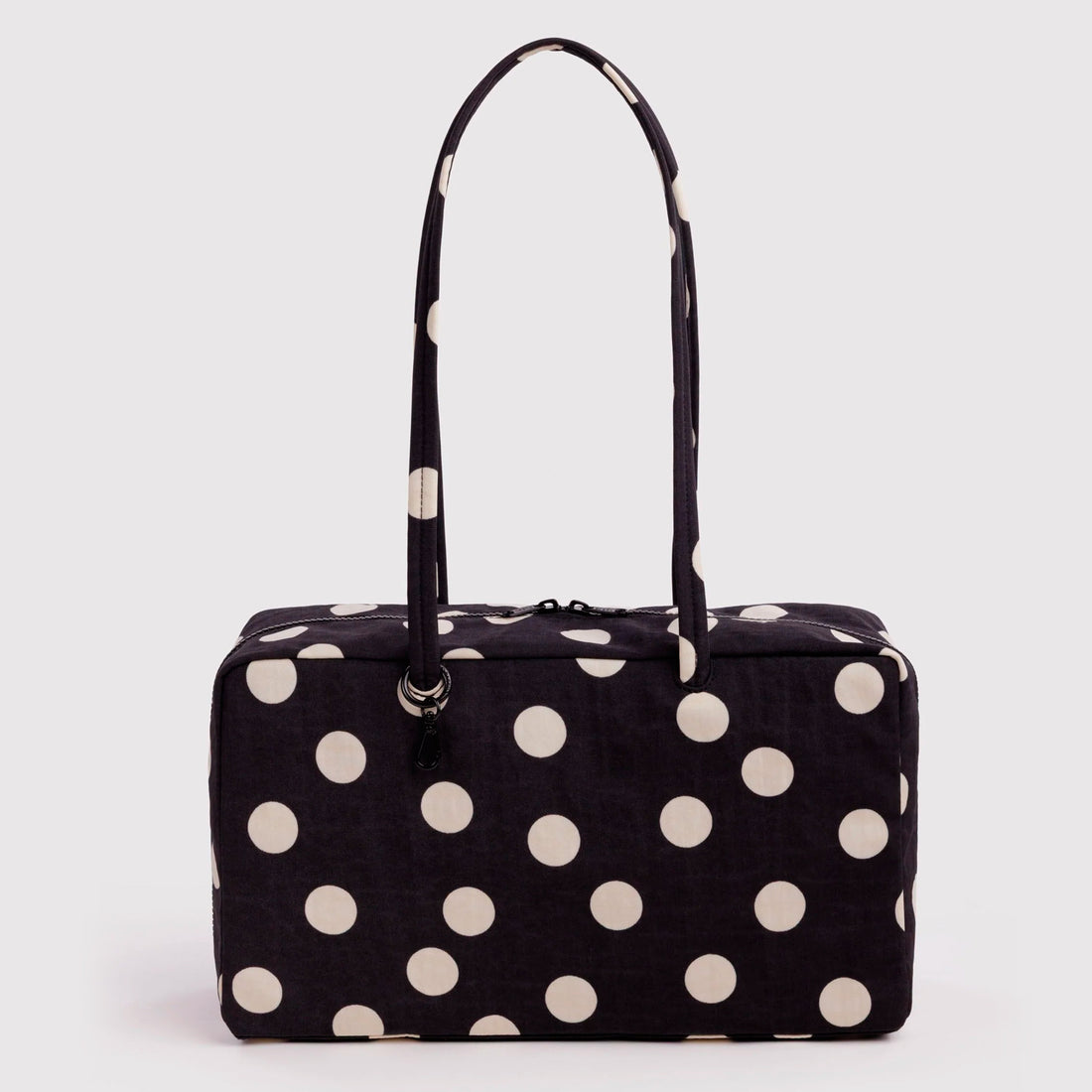 Bolso Mediano Bowler Baggu - Black and Cream Polka Dot