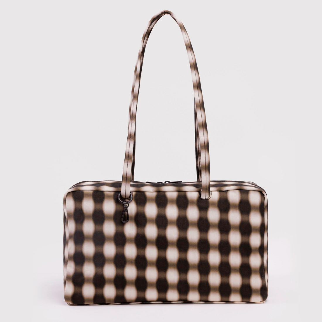 Bolso Mediano Bowler Baggu - Blurred Gingham Brown