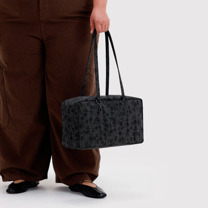 Bolso Mediano Bowler Baggu - Charcoal Ditsy Floral