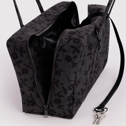 Bolso Mediano Bowler Baggu - Charcoal Ditsy Floral