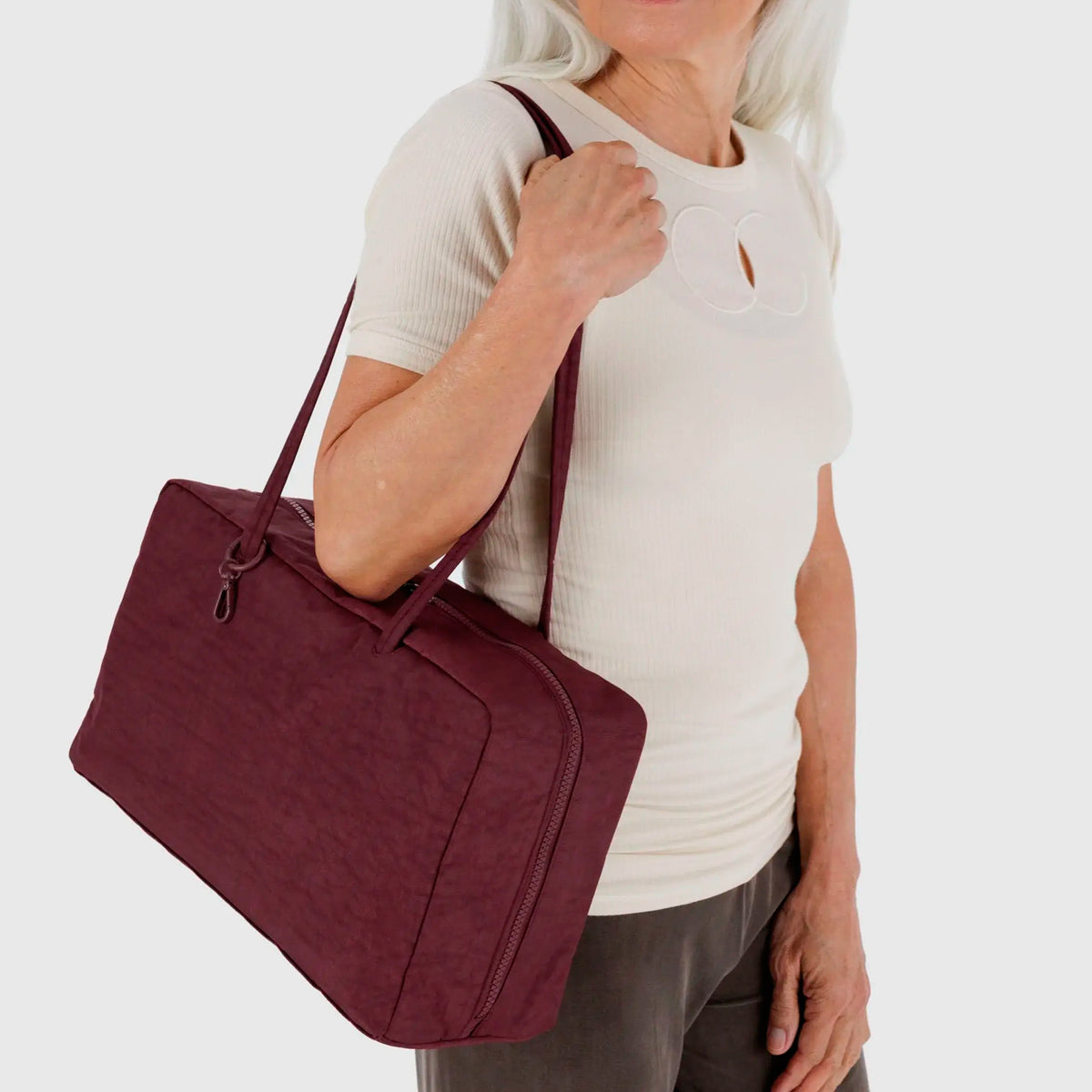 Bolso Mediano Bowler Baggu - Mahogany