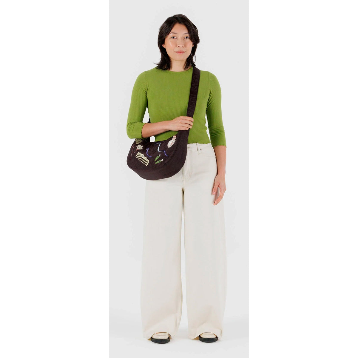Bolso media luna Baggu - Embroidered Get Ready With Me