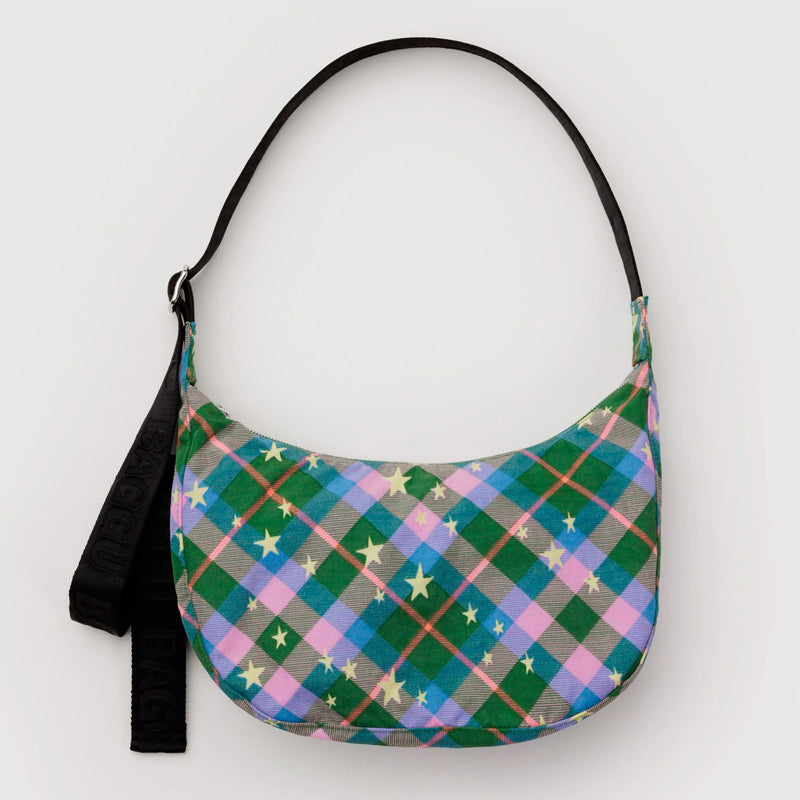 Bolso media luna Baggu - Green Star Plaid ✨
