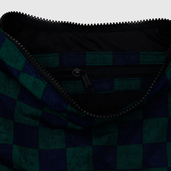 Bolso media luna Baggu - Navy Green Check