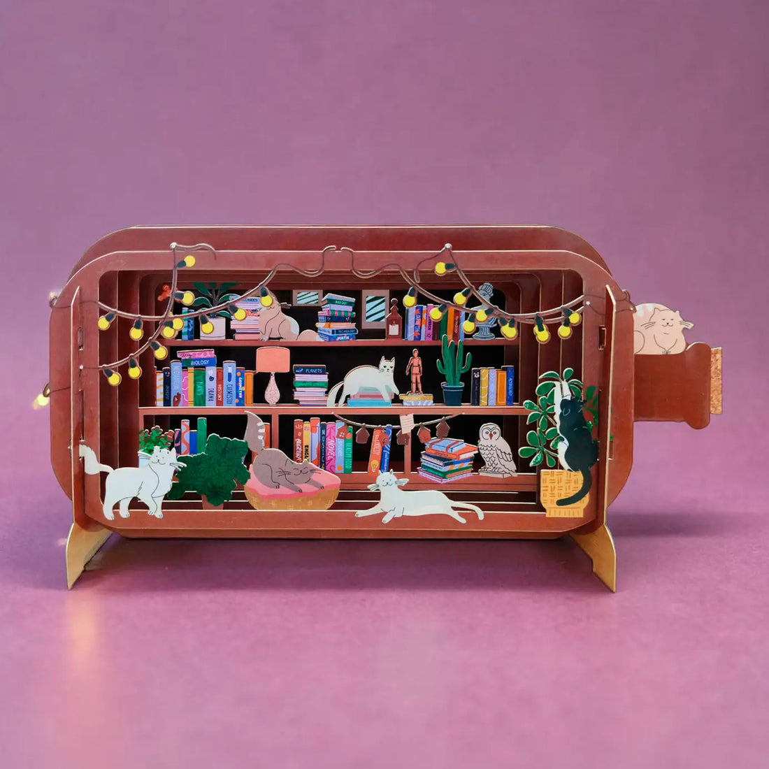 Postal 3D - Biblioteca del Gato 🐱📚