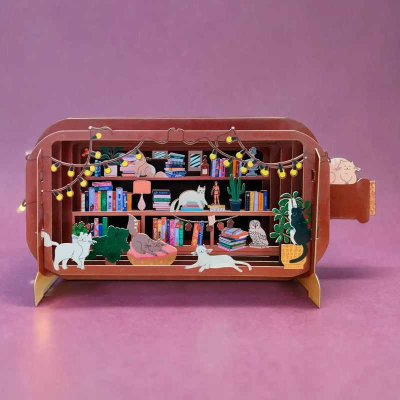Postal 3D - Biblioteca del Gato 🐱📚