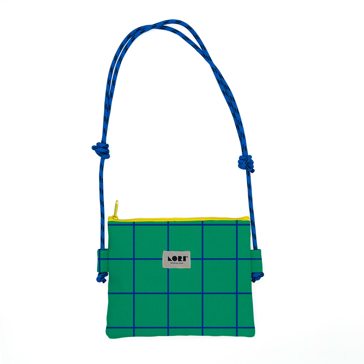 Bolso Lori Barcelona - Mini Crossbody Windowpane Verde y Azul