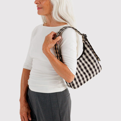 Bolso Mini Baggu - Black and Cream Gingham