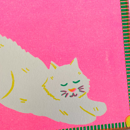 Print de Naomi Wilkinson A5 - "White Cat" 🐱