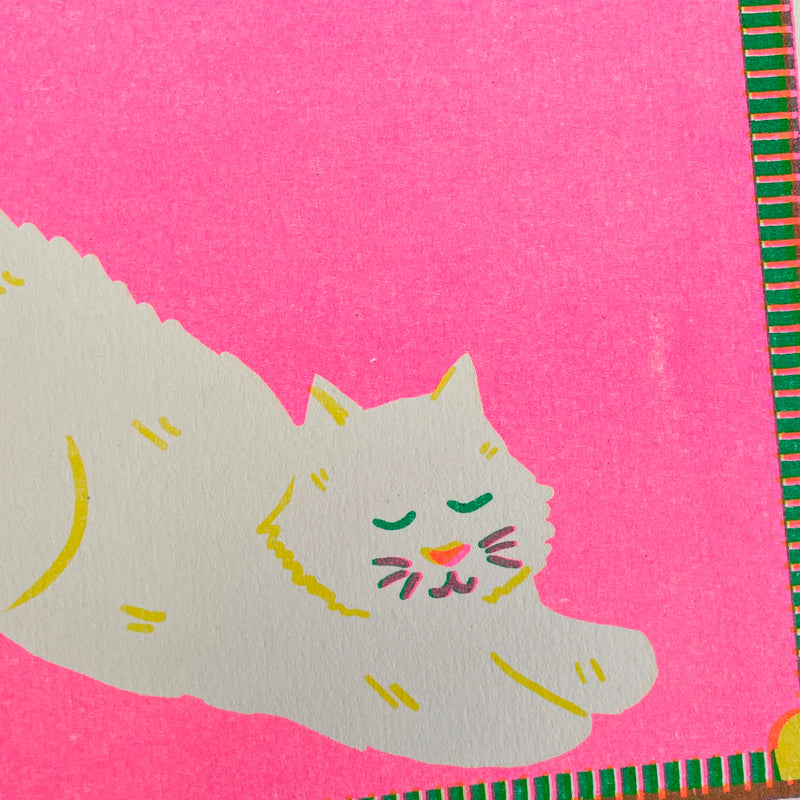 Print de Naomi Wilkinson A5 - "White Cat" 🐱