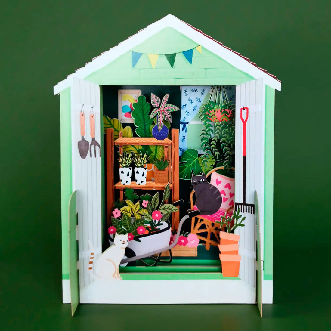 Postal 3D - Miniature World Gatos y Plantas 🐱🌿