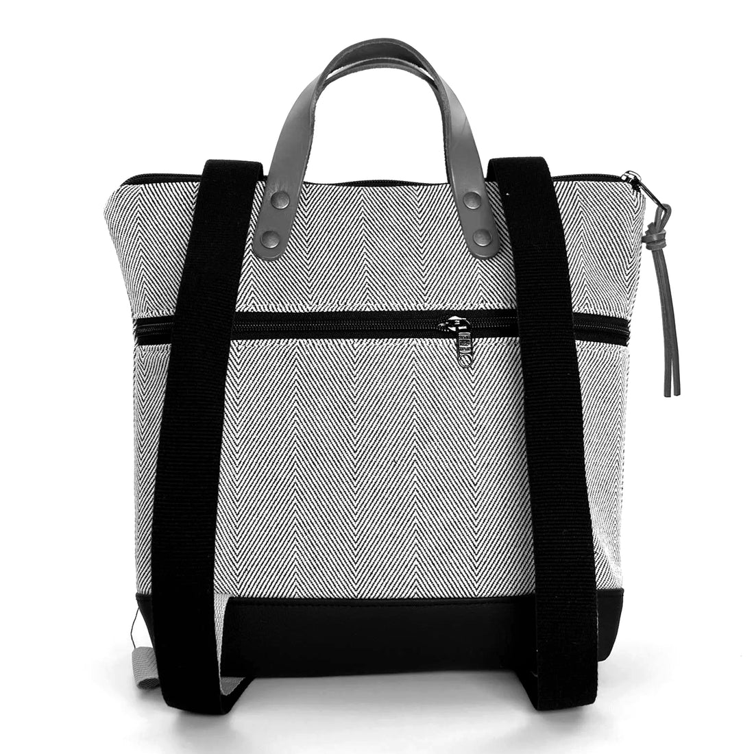 Mochila Mini Book Holder Cuadrada Loneta con bolsillo extra Daniel Chong - Espiga con bolsillo marrón