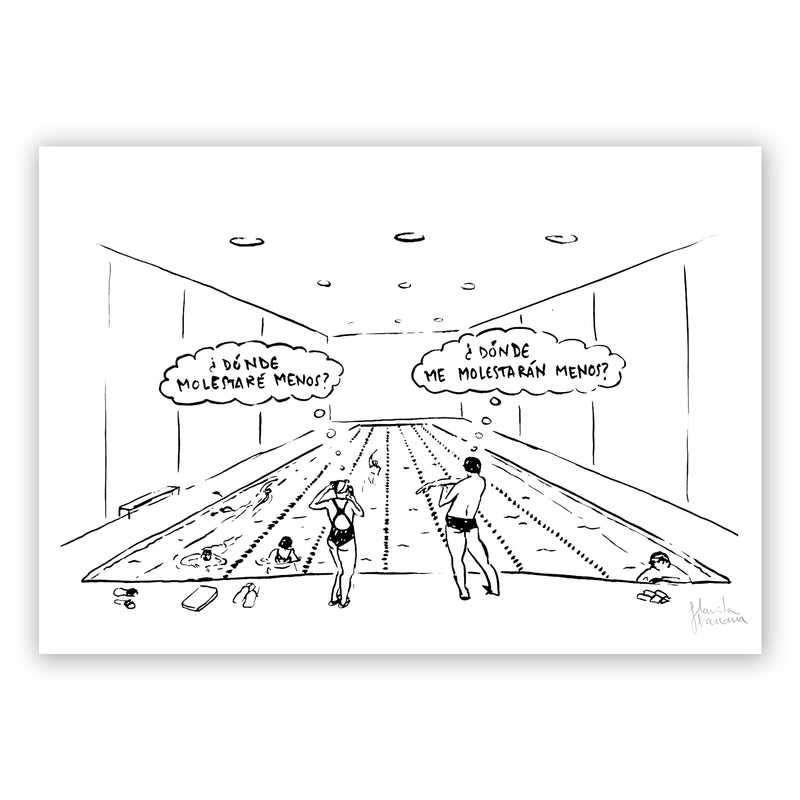 Print de Flavita Banana A4 - "Molestar en la Piscina"