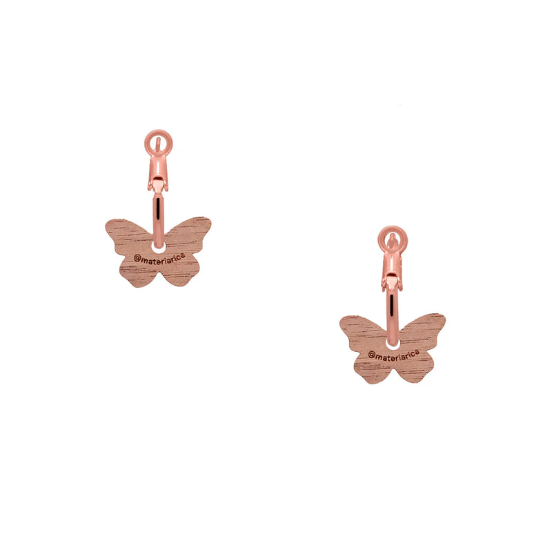 Pendientes de aro Materia Rica - Monarch Butterfly in Pink
