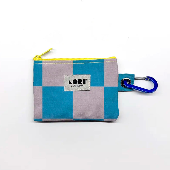 Monedero Lori Barcelona - Cuadros Azul y Gris