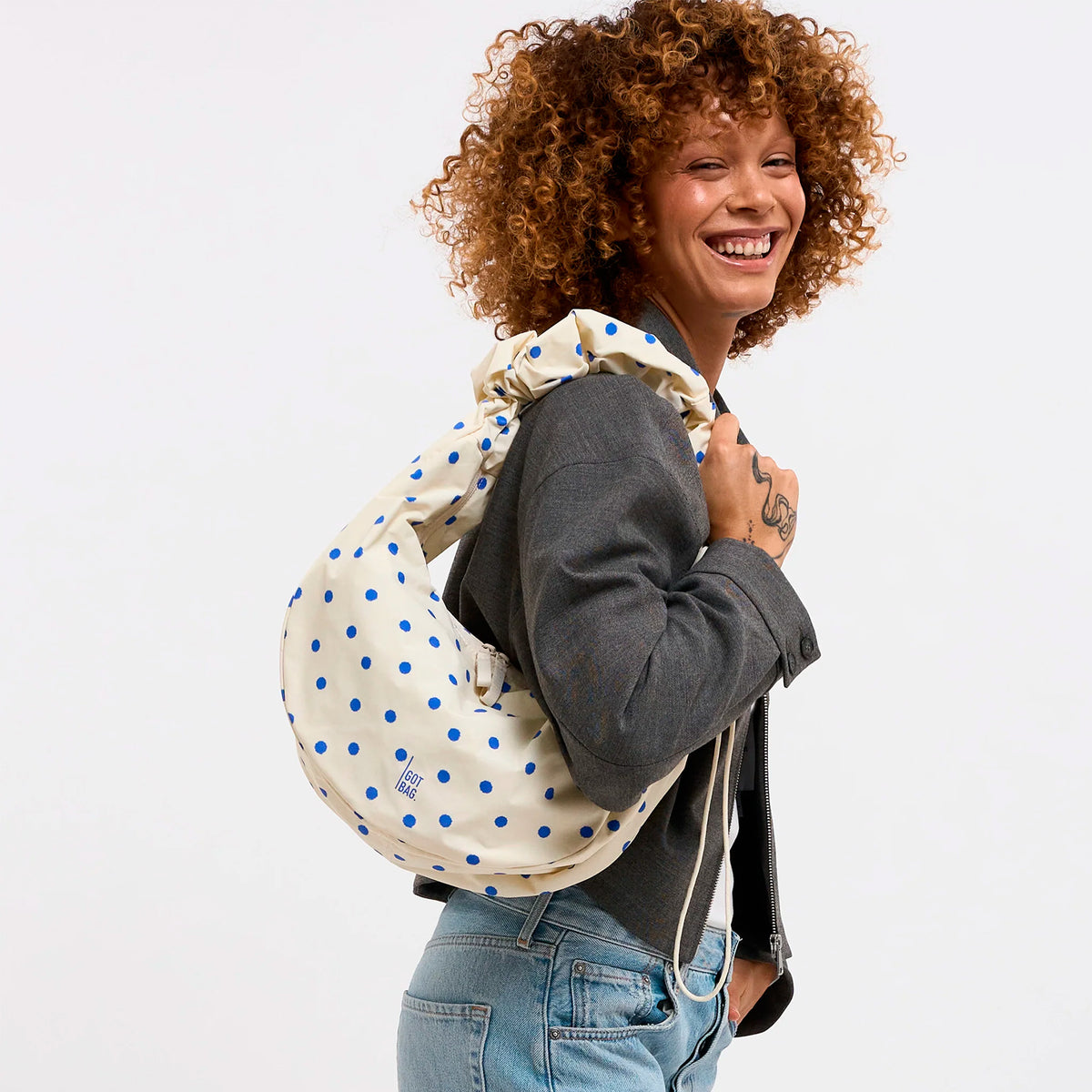 Bolso Got Bag - Moon Bag Ruffle Dot Cream