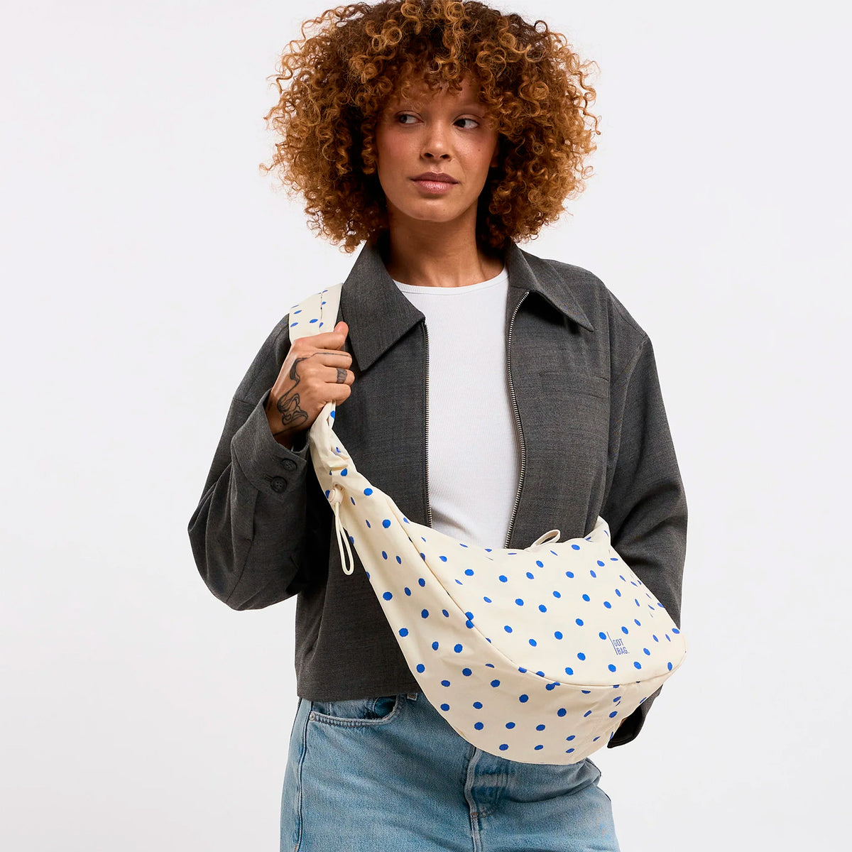 Bolso Got Bag - Moon Bag Ruffle Dot Cream
