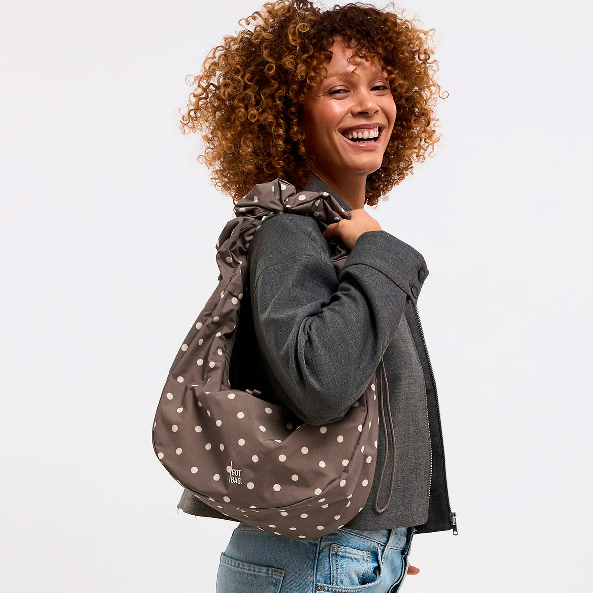 Bolso Got Bag - Moon Bag Ruffle Dot Oyster