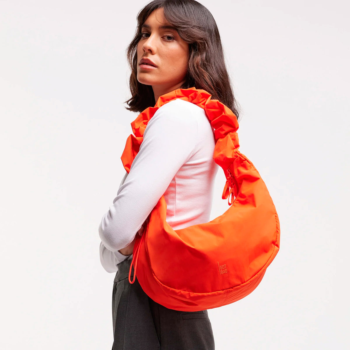 Bolso Got Bag - Moon Bag Ruffle Hot Coral
