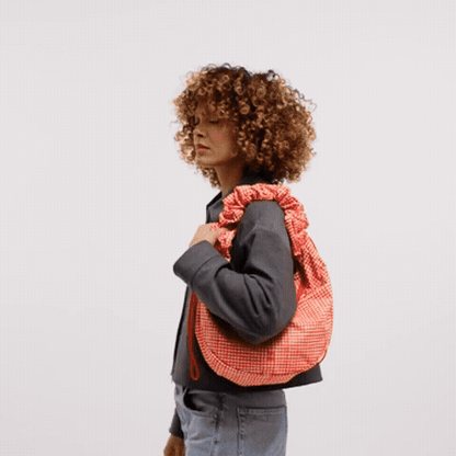 Bolso Got Bag - Moon Bag Ruffle Vichy Hot Coral