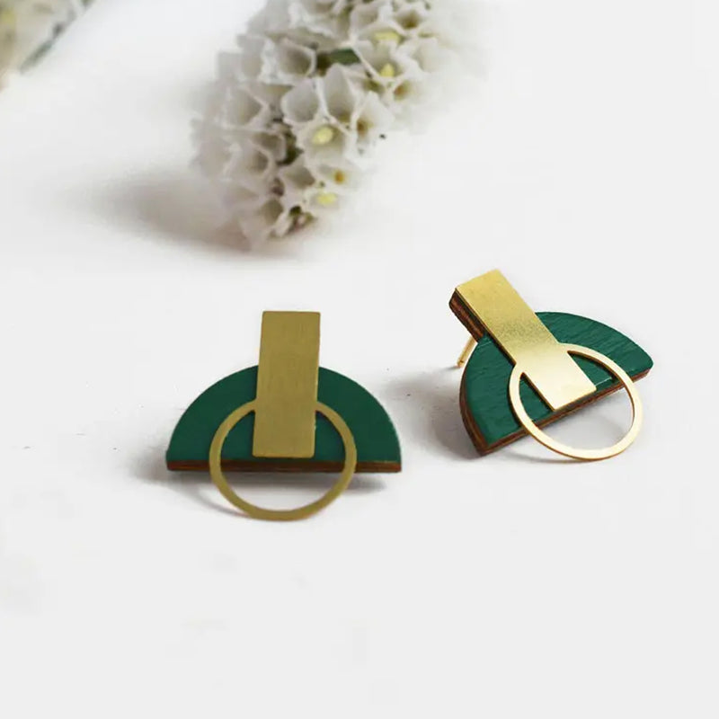 Pendientes - Studs Emerald