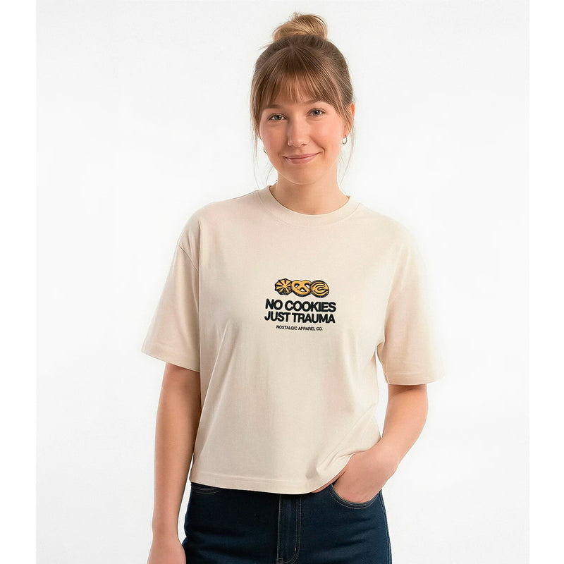 Camiseta Nostalgic Apparel - "No Cookies, Just Trauma" 🥨🍪