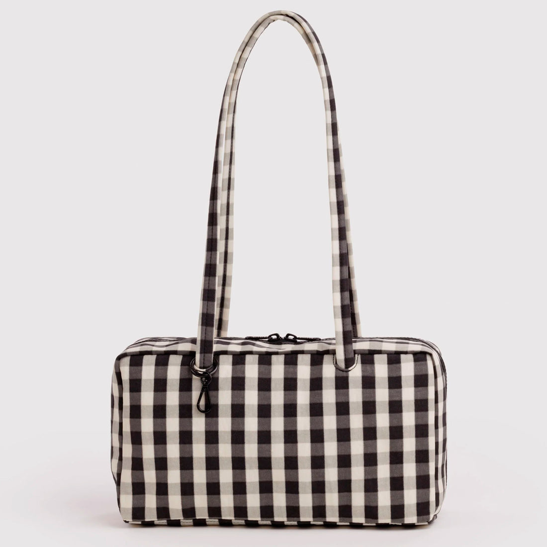 Bolso Bowler Baggu - Black and Cream Gingham