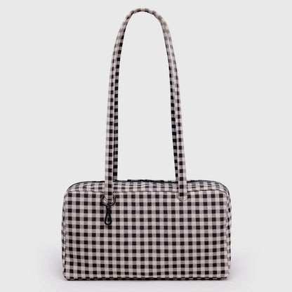 Bolso Bowler Baggu - Black &amp; White Gingham