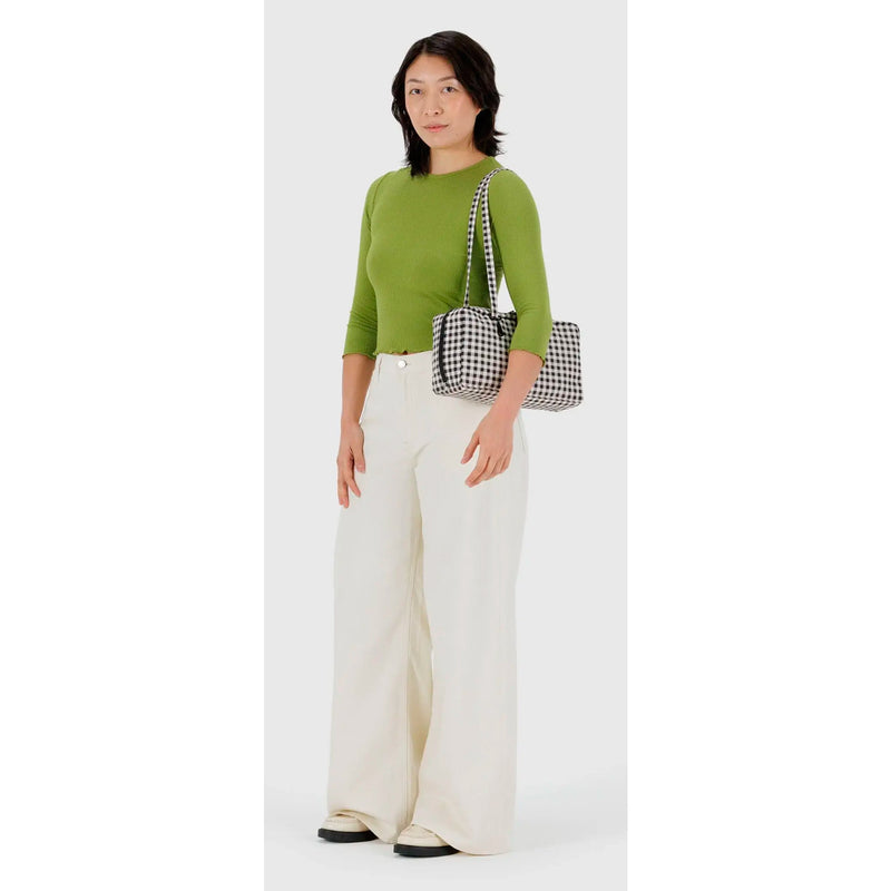 Bolso Bowler Baggu - Black & White Gingham