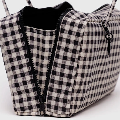 Bolso Bowler Baggu - Black &amp; White Gingham