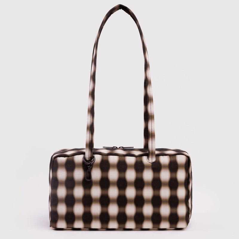 Bolso Bowler Baggu - Blurred Gingham Brown