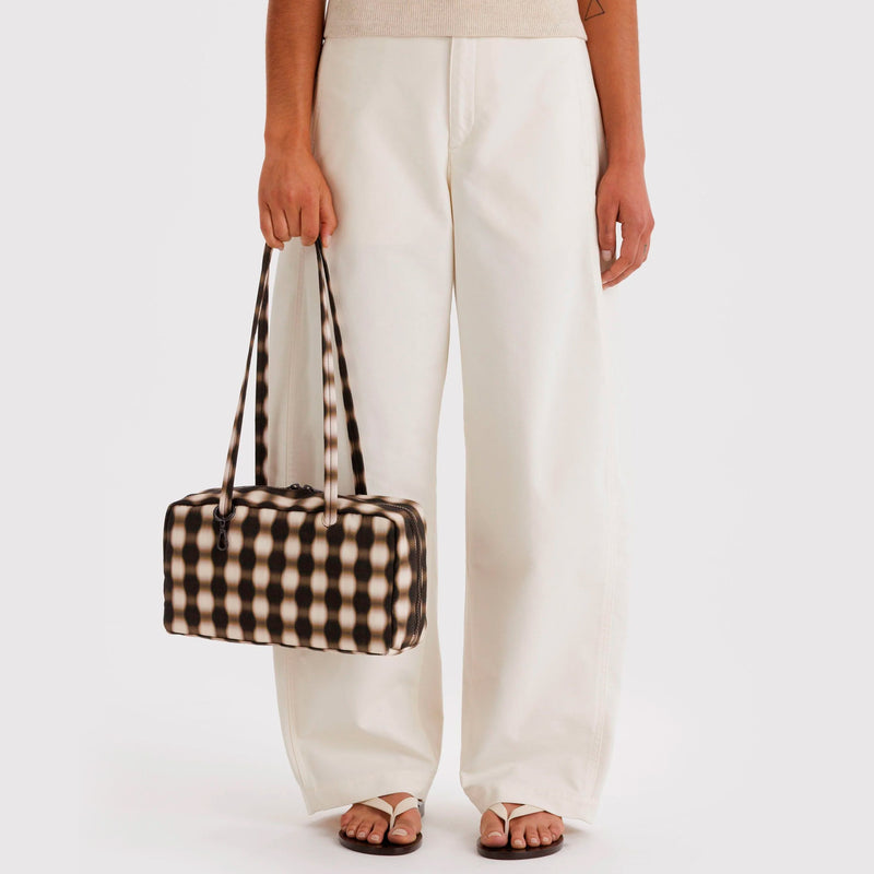 Bolso Bowler Baggu - Blurred Gingham Brown