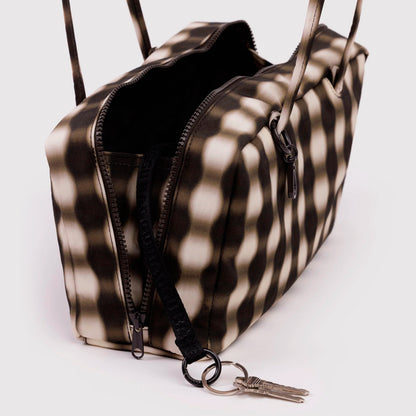 Bolso Bowler Baggu - Blurred Gingham Brown