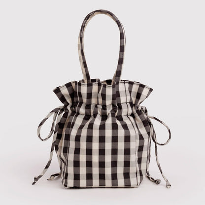 Bolso Mini Baggu - Black and Cream Gingham