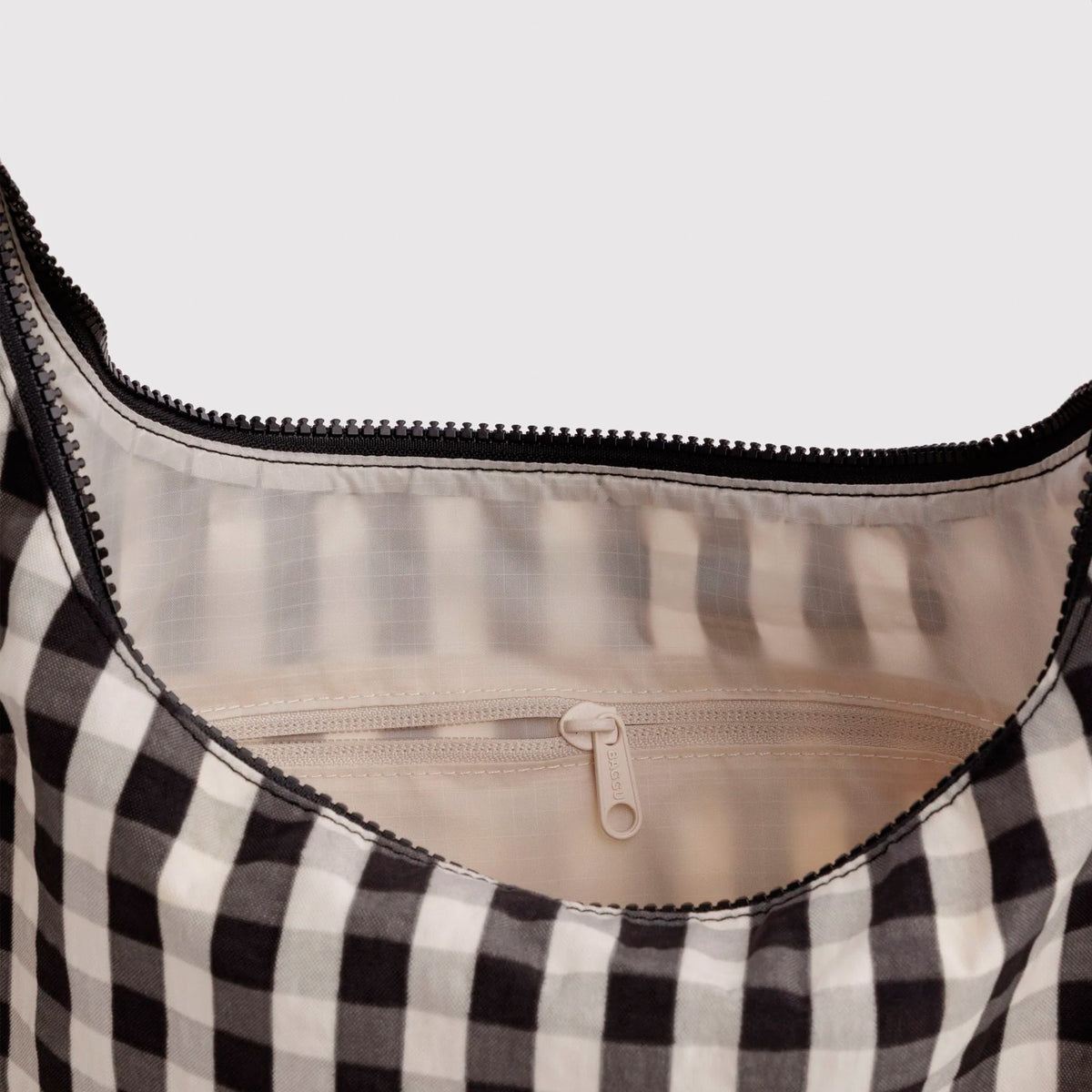 Bolso Baggu - Black and Cream Gingham