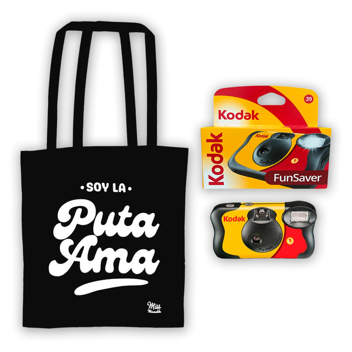 Pack - Tote bag "Soy la puta ama" + Cámara desechable Kodak Funsaver