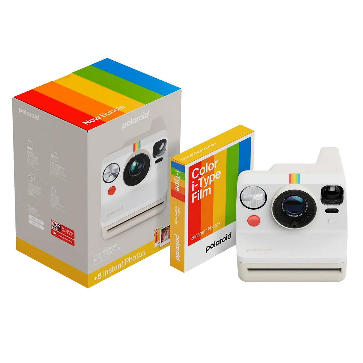 Cámara - Polaroid Now Pebble White (Generación 3) + 1 Película i-Type