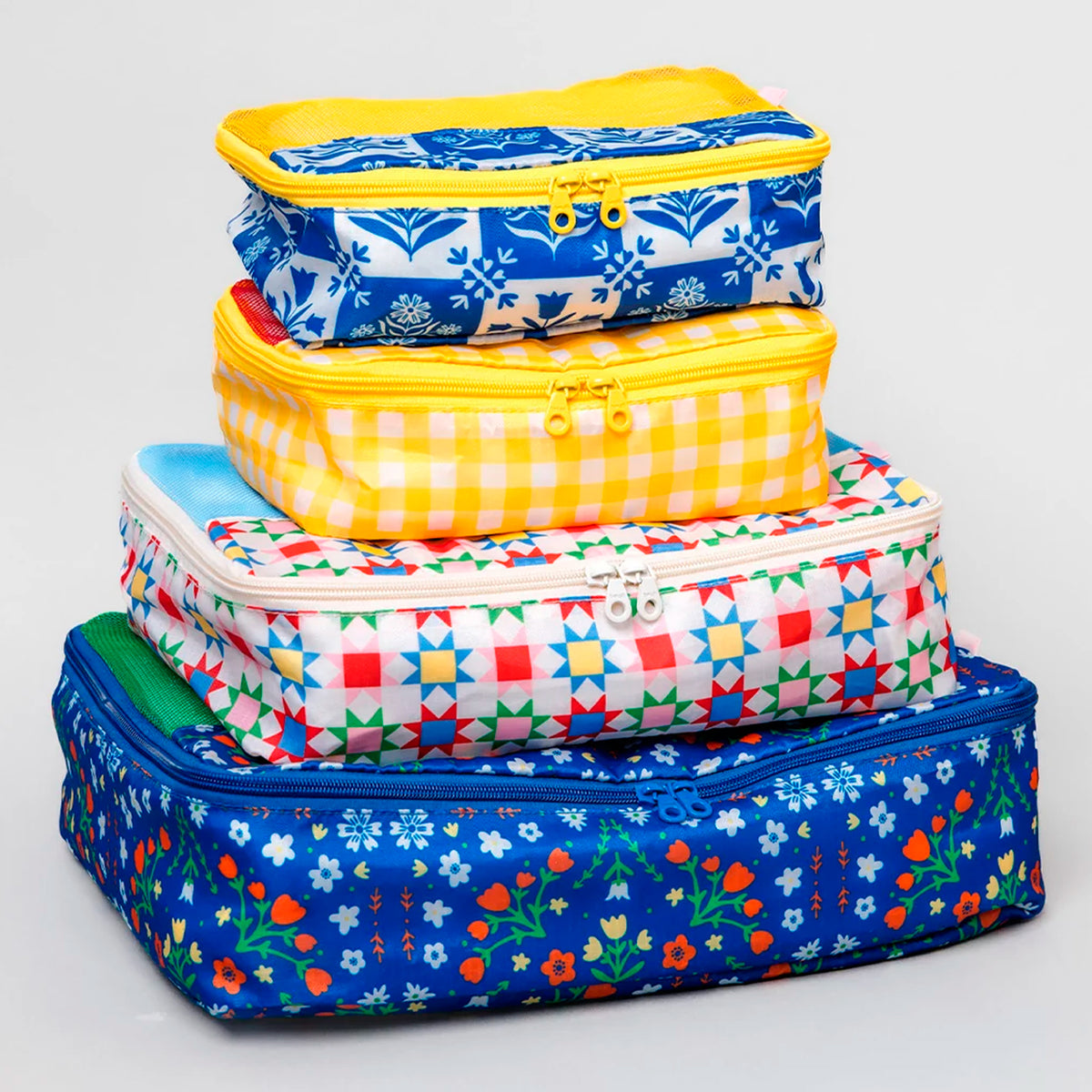 Bolsitas con cremallera - Blue Scandinavian Floral