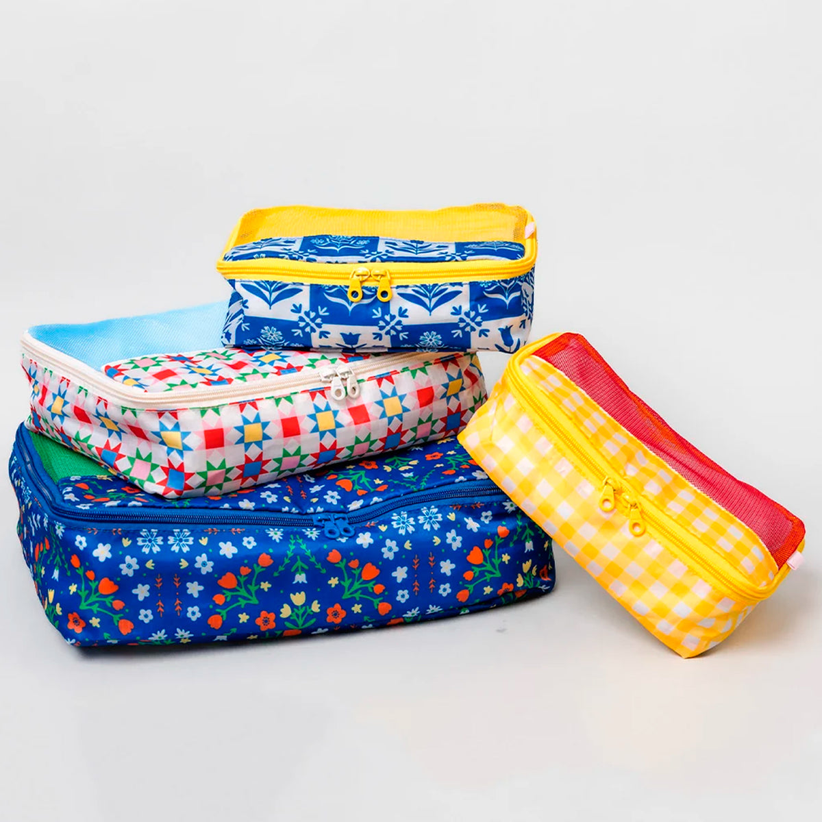 Bolsitas con cremallera - Blue Scandinavian Floral