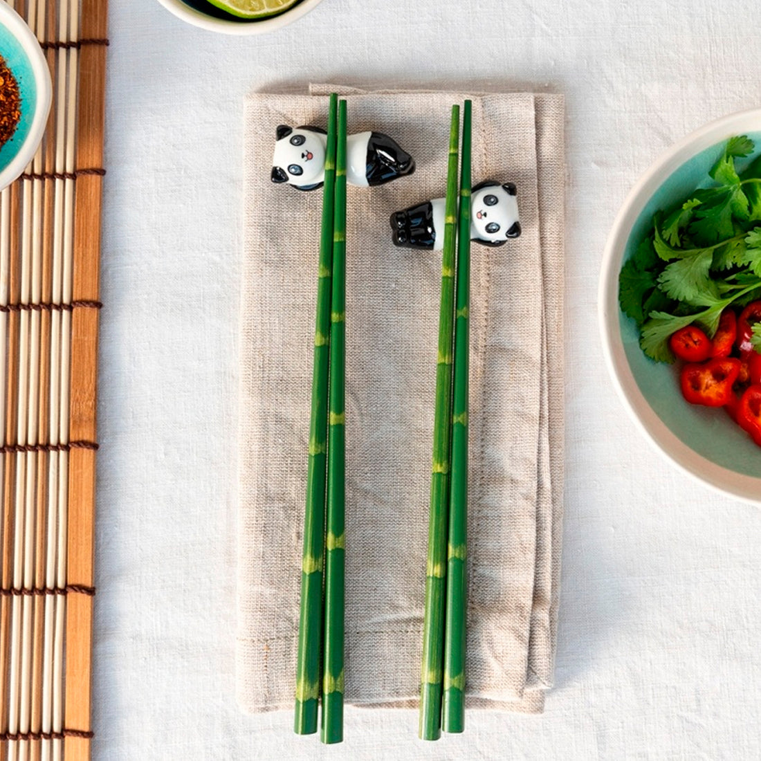 Set palillos de madera - Panda 🐼
