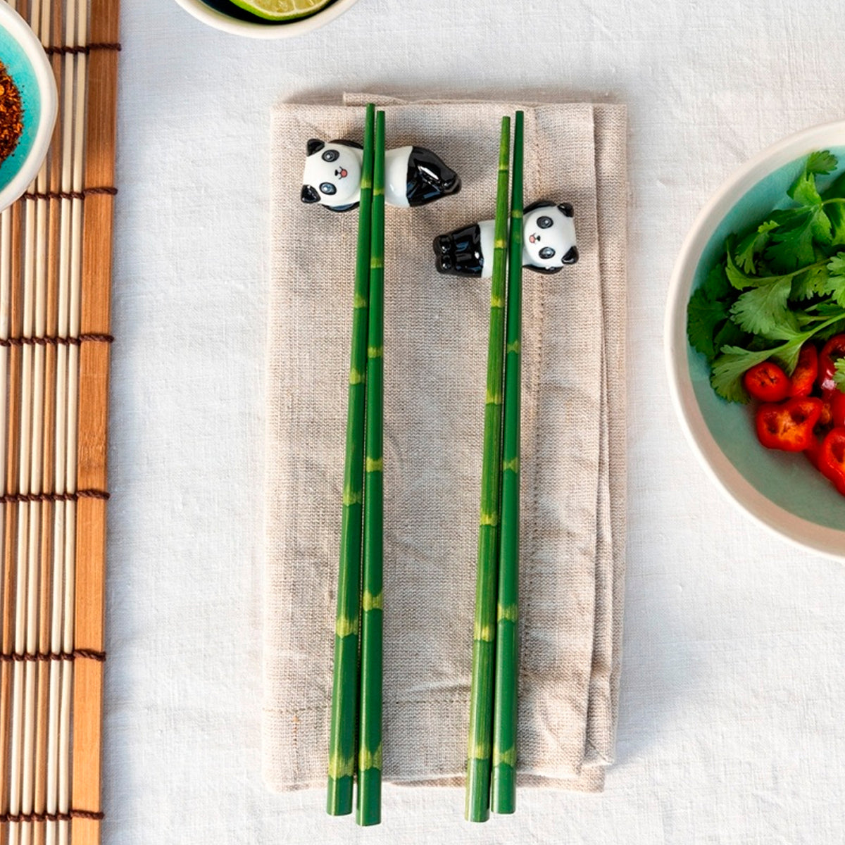 Set palillos de madera - Panda 🐼
