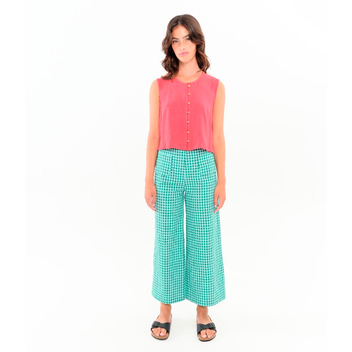 Pantalón Béhulah - Dalia Vichy Verde